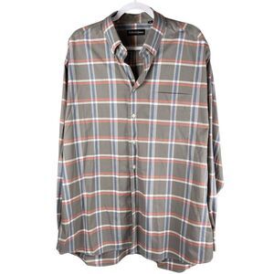 Made in USA  Men's Gray Plaid Dress Shirt